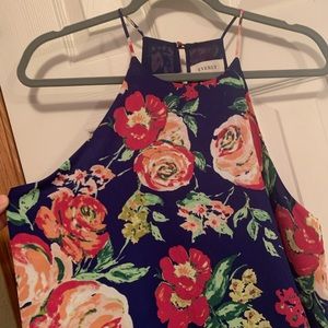 High neck floral tent dress